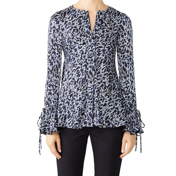Derek‎ Lam 10 Crosby NWOT Women's Leopard Print Blouse with Long Sleeves Size 2 - Picture 1 of 12